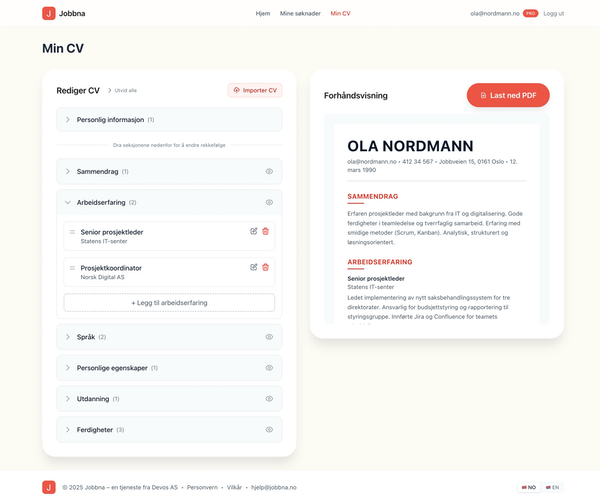 CV Builder Interface